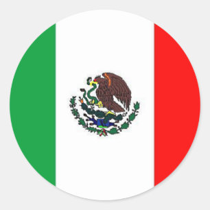 ADESIVO REDONDO BANDEIRA DE MÉXICO - BANDEIRA MEXICANA NACIONAL