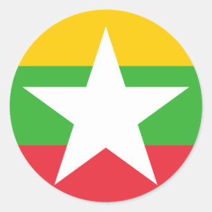 Adesivo Redondo Bandeira de Mianmar