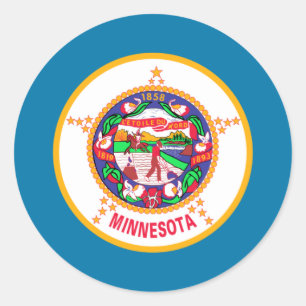 Adesivo Redondo Bandeira de Minnesota