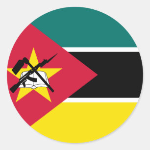 Adesivo Redondo Bandeira de Moçambique