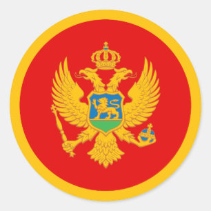 Adesivo Redondo Bandeira de Montenegro