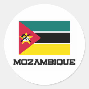 Adesivo Redondo Bandeira de Mozambique
