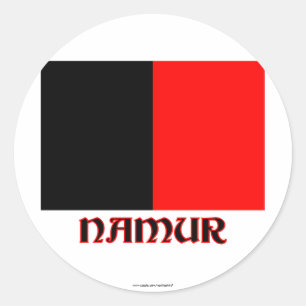 Adesivo Redondo Bandeira de Namur com nome