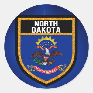 Adesivo Redondo Bandeira de North Dakota