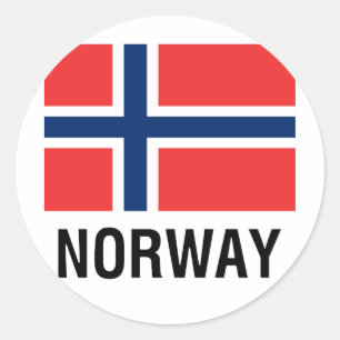 Adesivo Redondo BANDEIRA de NORUEGA