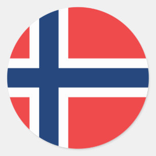 Adesivo Redondo Bandeira de Noruega