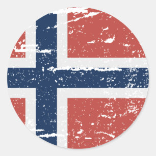 ADESIVO REDONDO BANDEIRA DE NORUEGA