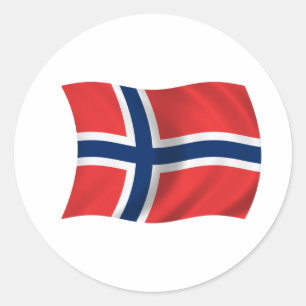 Adesivo Redondo Bandeira de Noruega