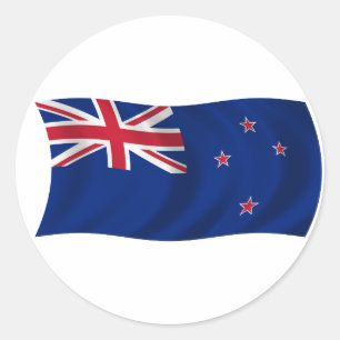 Adesivo Redondo Bandeira de Nova Zelândia