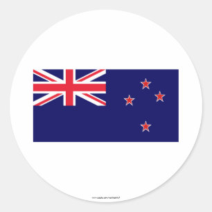 Adesivo Redondo Bandeira de Nova Zelândia