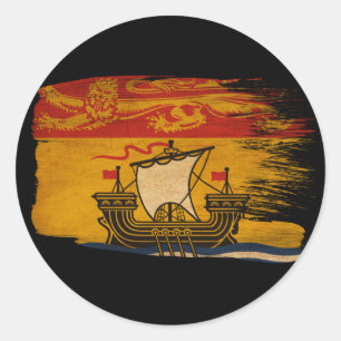 Adesivo Redondo Bandeira de Novo Brunswick