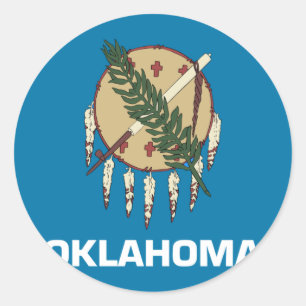 Adesivo Redondo Bandeira de Oklahoma
