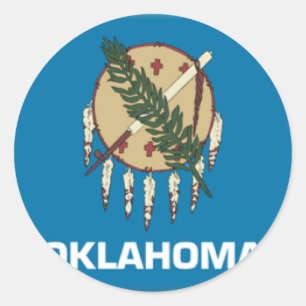 Adesivo Redondo Bandeira de Oklahoma