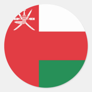Adesivo Redondo Bandeira de Omã