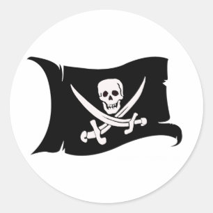 Adesivo Redondo Bandeira de ondulação #10 Jack Rackham