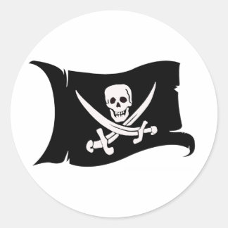 Adesivo Redondo Bandeira de ondulação #10 Jack Rackham