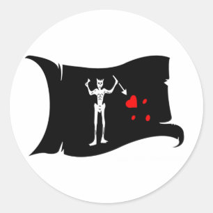 Adesivo Redondo Bandeira de ondulação #1 Blackbeard