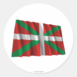 Adesivo Redondo Bandeira de ondulação de País Vasco (Euskadi)