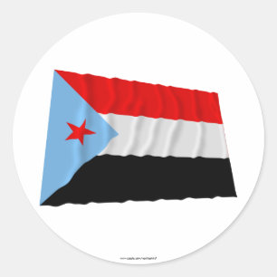 Adesivo Redondo Bandeira de ondulação sul de Yemen (1967-1990)