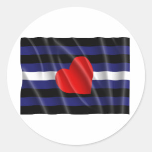 ADESIVO REDONDO BANDEIRA DE ORGULHO DE COURO