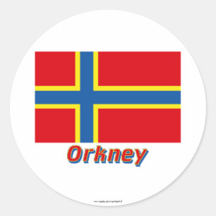 Adesivo Redondo Bandeira de Orkney com nome