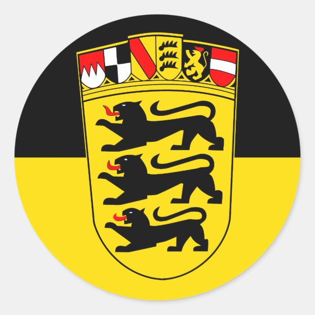 Adesivo Redondo Bandeira de país Baden-Württemberg (Frente)