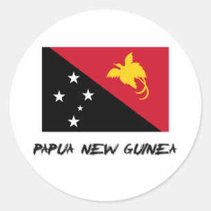 Adesivo Redondo Bandeira de Papuá-Nova Guiné
