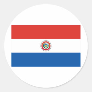Adesivo Redondo Bandeira de Paraguai