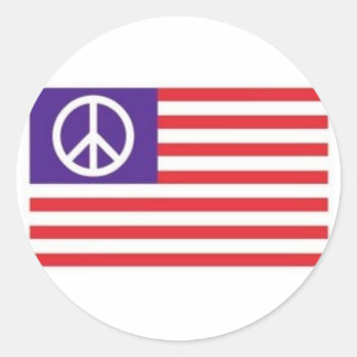 Adesivo Redondo Bandeira de Paz Americana