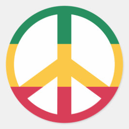 Adesivo Redondo Bandeira de paz Reggae