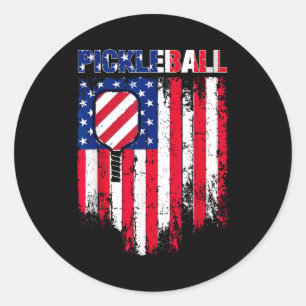 Adesivo Redondo Bandeira de pickleball com remo para jogadores pat