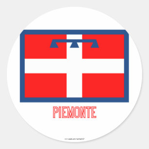 Adesivo Redondo Bandeira de Piemonte com nome