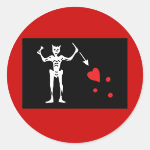 Adesivo Redondo Bandeira de pirata de Blackbeard