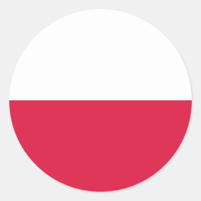 Adesivo Redondo Bandeira de Polônia (Frente)