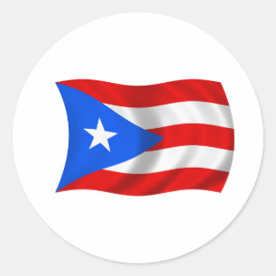 Adesivo Redondo Bandeira de Porto Rico