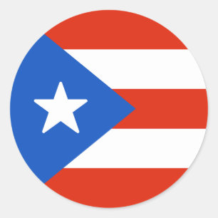 Adesivo Redondo Bandeira de Porto Rico