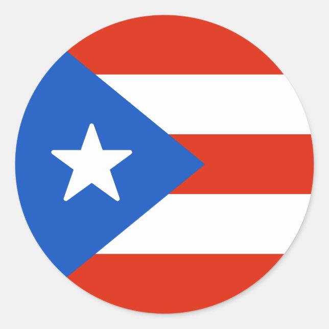 Adesivo Redondo Bandeira de Porto Rico (Frente)