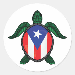 Adesivo Redondo bandeira de Porto Rico