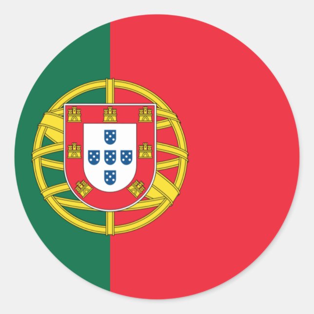 Adesivo Redondo Bandeira de Portugal (Frente)