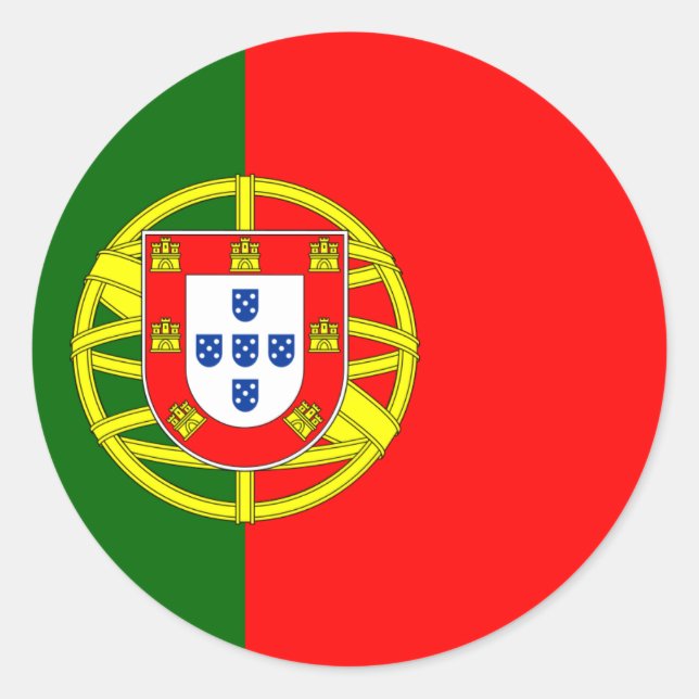 Adesivo Redondo Bandeira de Portugal (Frente)