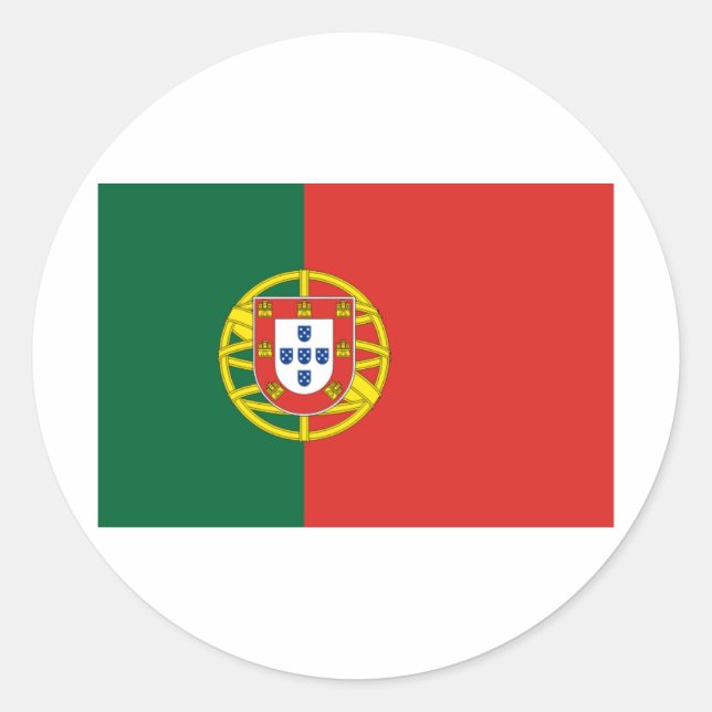 Adesivo Redondo Bandeira de Portugal (Frente)