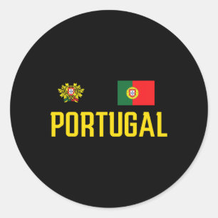 Adesivo Redondo Bandeira de Portugal Fã de Futebol Português Homen