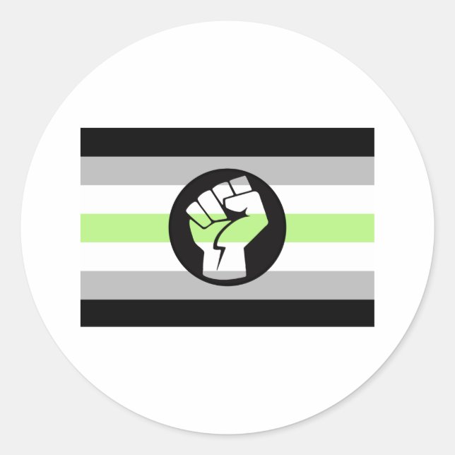 Adesivo Redondo Bandeira de Protesto Agênero (Frente)