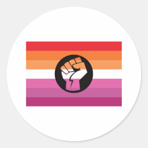 Adesivo Redondo Bandeira de Protesto Lésbica
