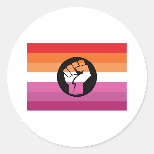 Adesivo Redondo Bandeira de Protesto Lésbico (Frente)