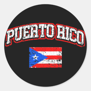 Adesivo Redondo Bandeira de Puerto Rico
