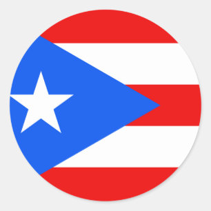 Adesivo Redondo Bandeira de Puerto Rico