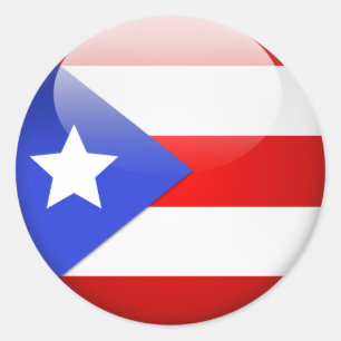Adesivo Redondo Bandeira de Puerto Rico