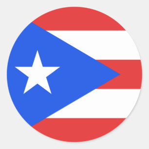 Adesivo Redondo Bandeira de Puerto Rico
