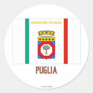 Adesivo Redondo Bandeira de Puglia com nome